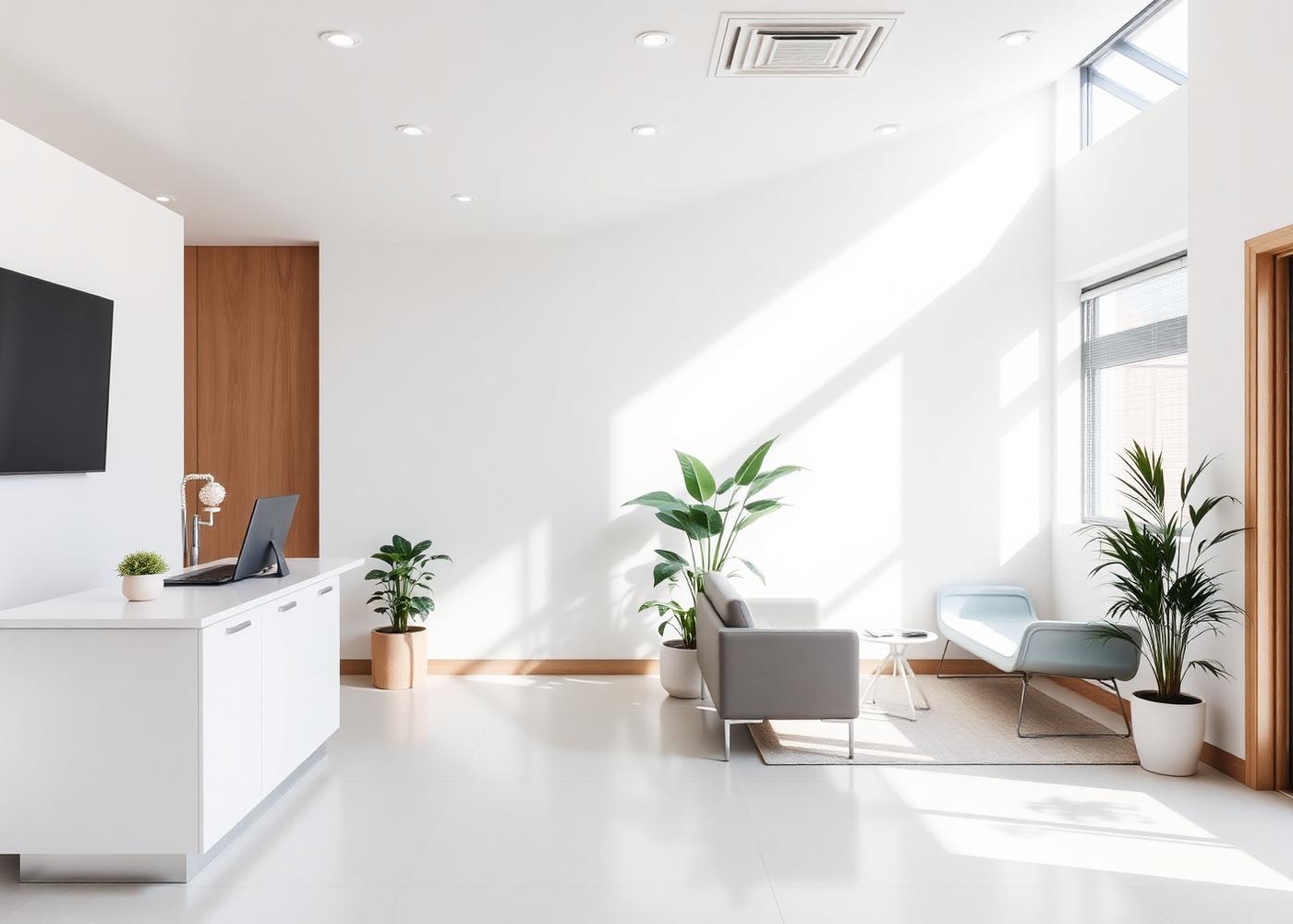 Bright modern clinic reception